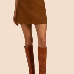Trina Turk Brown Suede Skirt
